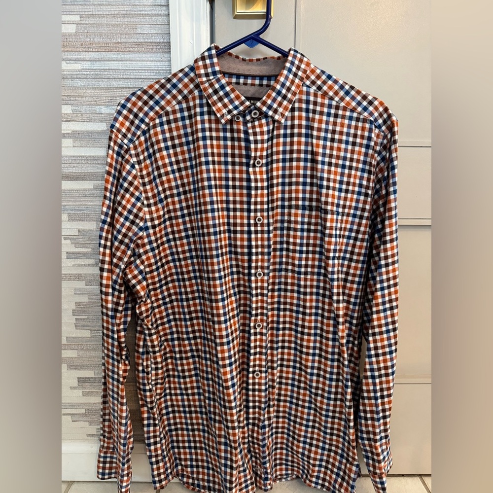 Johnston & Murphy Men's Plaid Button Down